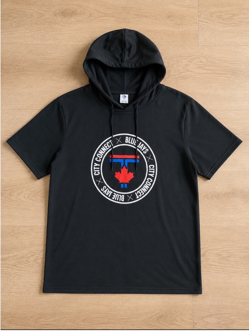 Toronto Blue Jays City Connect Short Sleeve Hoodie Black XL SGA Sept 9 2024